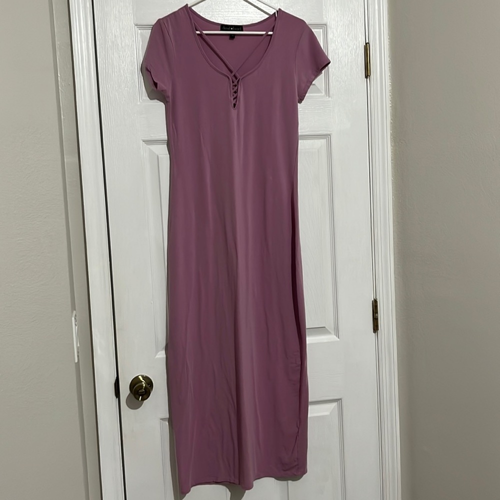 Derek Heart, Purple/Mauve Maxi Dress, Size:L